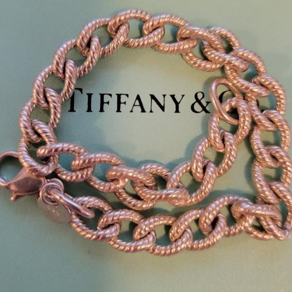 Tiffany & Co Sterling Silver Textured Link Bracelet